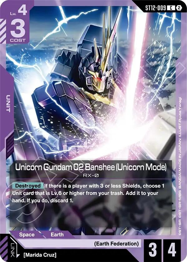 Image for Unicorn Gundam 02 Banshee (Unicorn Mode) (ST12-009) (Starter Deck 12: Raging Onslaught) (ST12) - Gundam Card Game