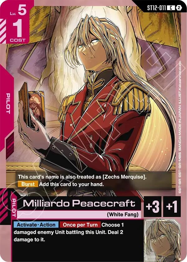 Image for Milliardo Peacecraft (ST12-011) (Starter Deck 12: Raging Onslaught) (ST12) - Gundam Card Game