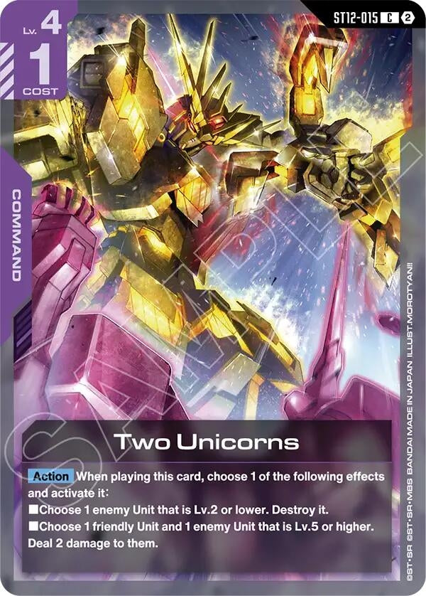 Image for Two Unicorns (ST12-015) (Starter Deck 12: Raging Onslaught) (ST12) - Gundam Card Game