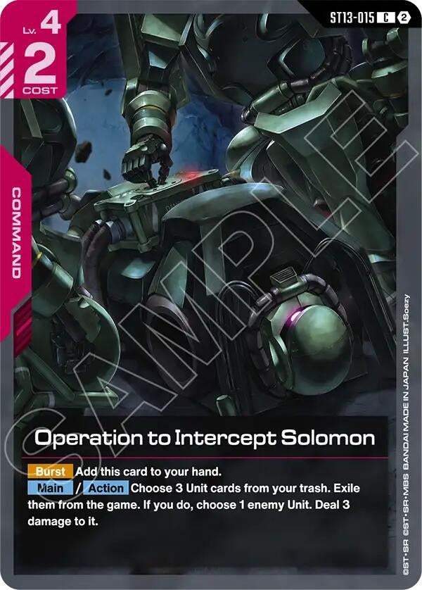 Image for Operation to Intercept Solomon (ST13-015) (Starter Deck 13: Silent Barrage) (ST13) - Gundam Card Game