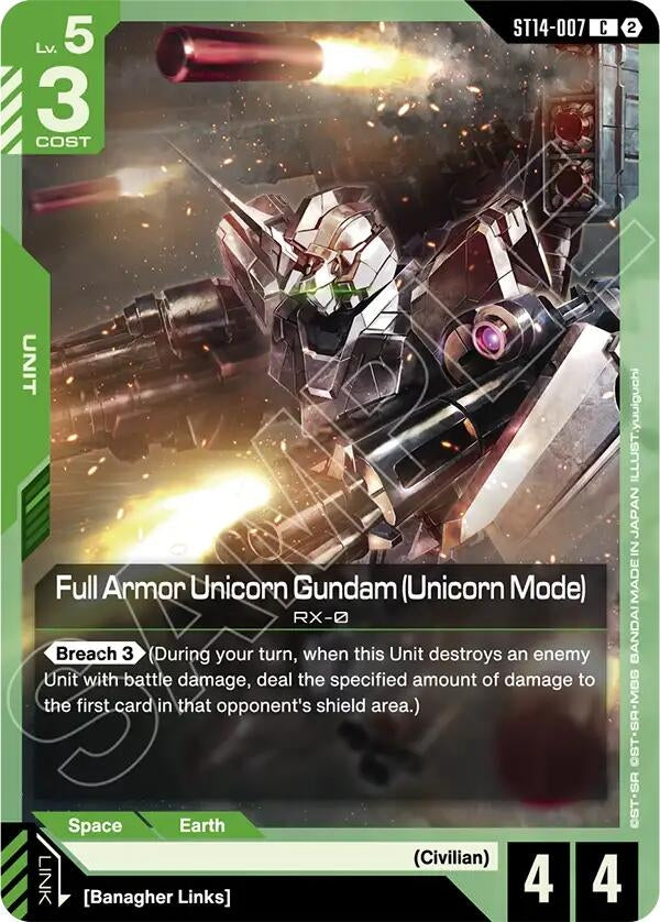 Image for Full Armor Unicorn Gundam (Unicorn Mode) (ST14-007) (Starter Deck 14: Heavy Dominion) (ST14) - Gundam Card Game