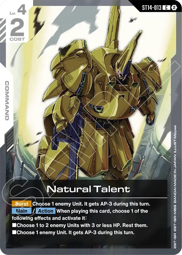 Image for Natural Talent (ST14-013) (Starter Deck 14: Heavy Dominion) (ST14) - Gundam Card Game