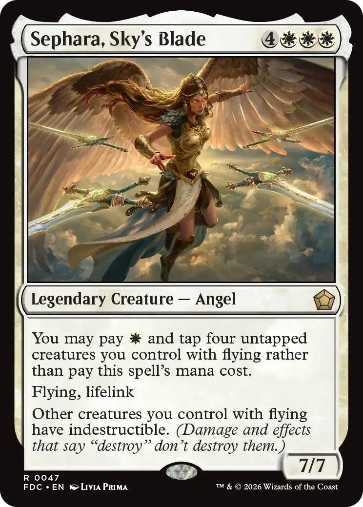 Image for Sephara, Sky's Blade (47) (Commander: Foundations) (FDC) - Magic: The Gathering