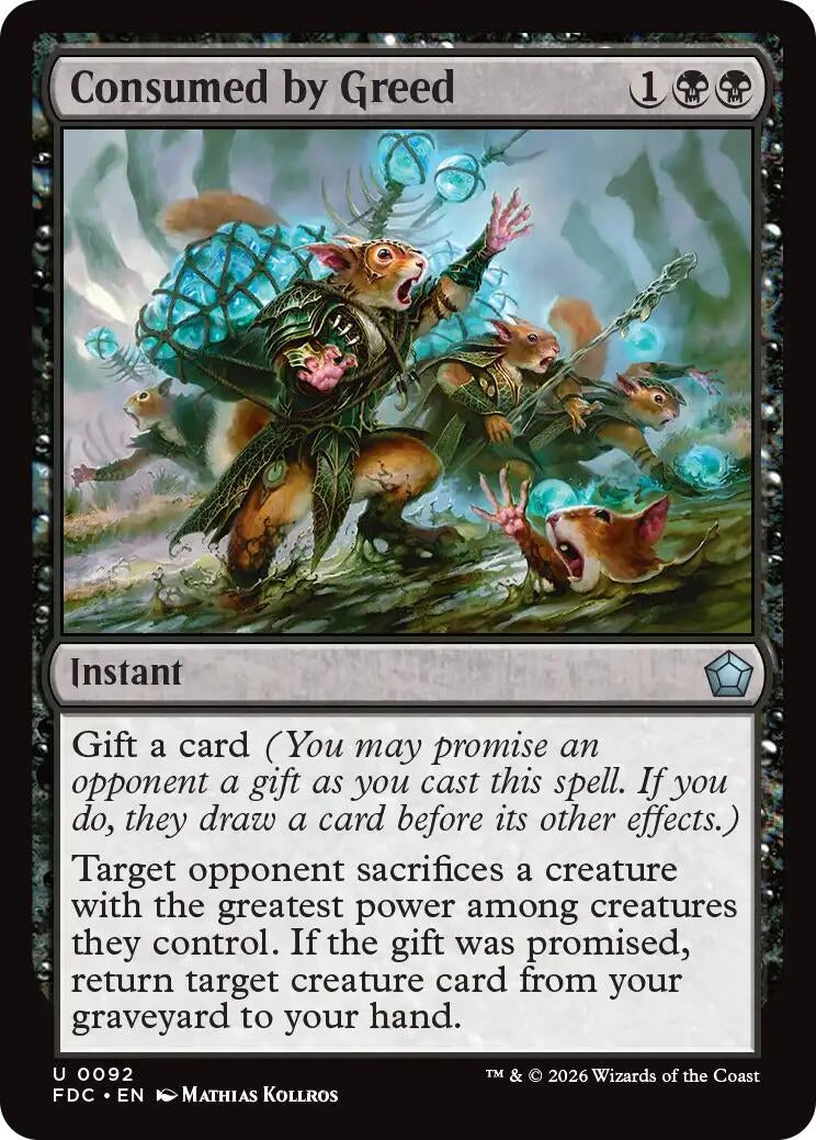 Image for Consumed by Greed (92) (Commander: Foundations) (FDC) - Magic: The Gathering