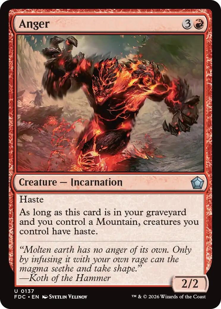 Image for Anger (137) (Commander: Foundations) (FDC) - Magic: The Gathering