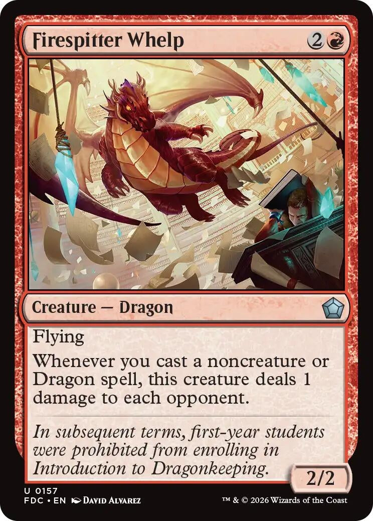 Image for Firespitter Whelp (157) (Commander: Foundations) (FDC) - Magic: The Gathering
