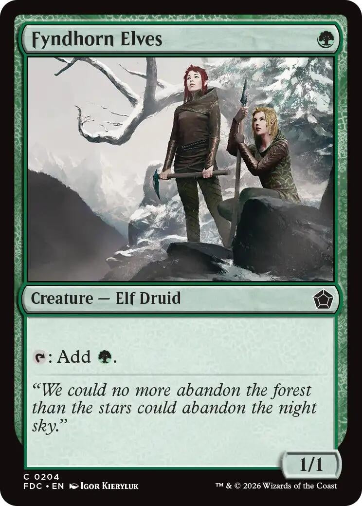 Image for Fyndhorn Elves (204) (Commander: Foundations) (FDC) - Magic: The Gathering