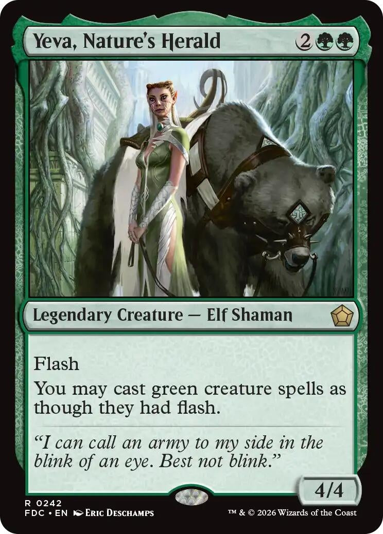 Image for Yeva, Nature's Herald (242) (Commander: Foundations) (FDC) - Magic: The Gathering