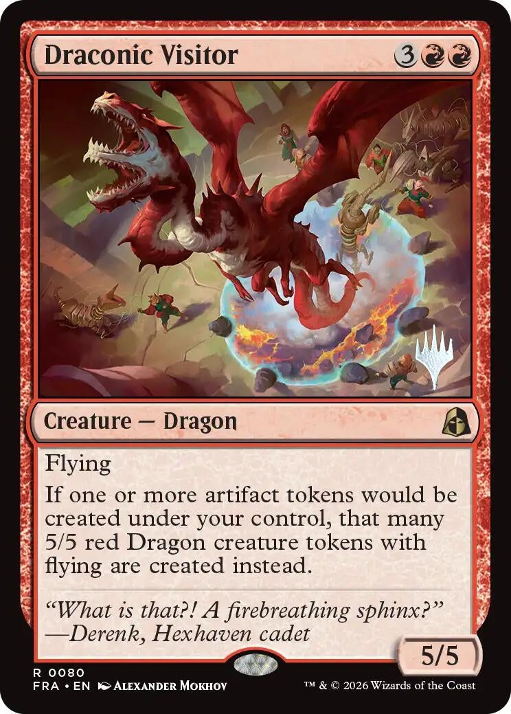 Image for Draconic Visitor (80) (Promo Pack: Reality Fracture) (PPFRA) - Magic: The Gathering