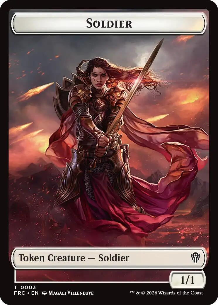 Image for Soldier // Shark Double-Sided Token (3 // 6) (Commander: Reality Fracture) (FRC) - Magic: The Gathering
