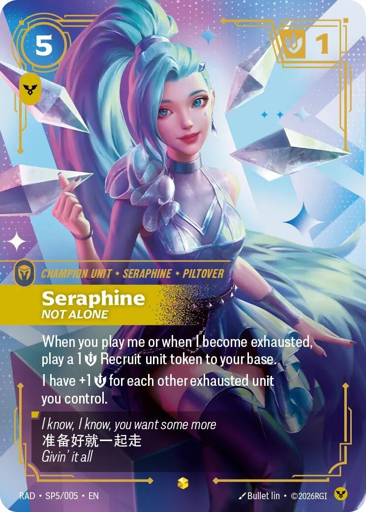 Seraphine, Not Alone (K/DA Special Art Card) (SP5/005) (Radiance)