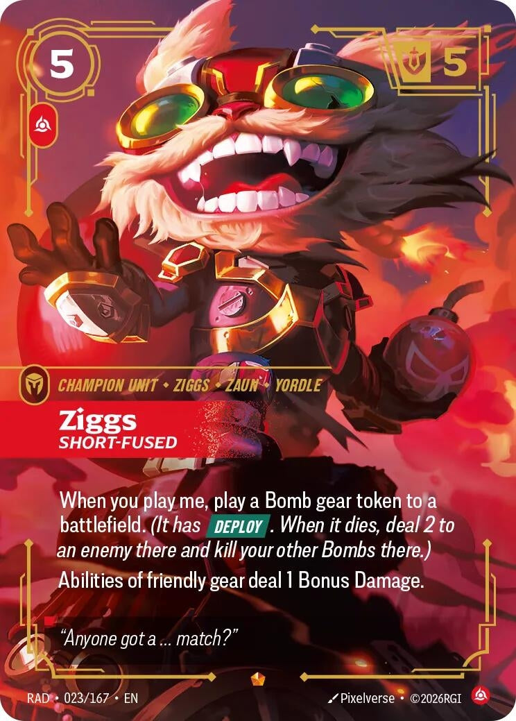 Ziggs, Short-Fused (023/167) (Radiance)