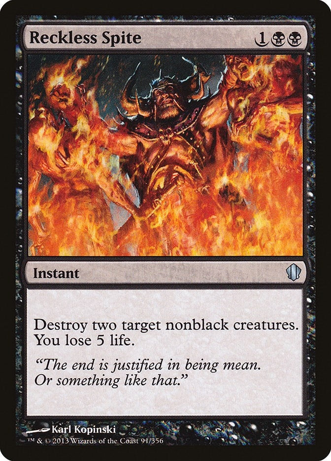 Image for Reckless Spite (91) (Commander 2013) (C13) - Magic: The Gathering