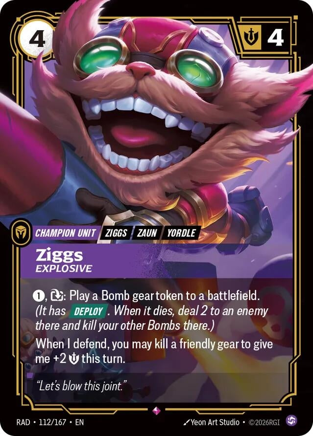 Ziggs, Explosive (112/167) (Radiance)
