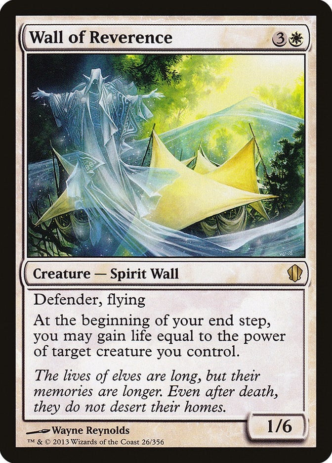 Image for Wall of Reverence (26) (Commander 2013) (C13) - Magic: The Gathering