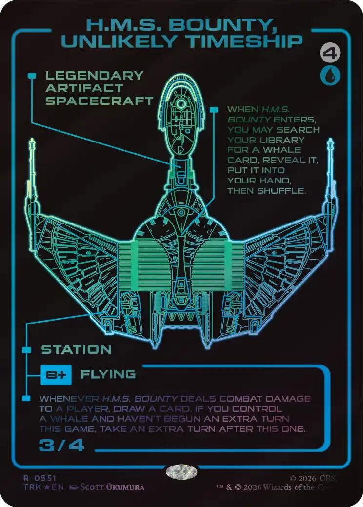 Image for H.M.S. Bounty, Unlikely Timeship (Showcase) (Surge Foil) (551) (Star Trek) (TRK) - Magic: The Gathering
