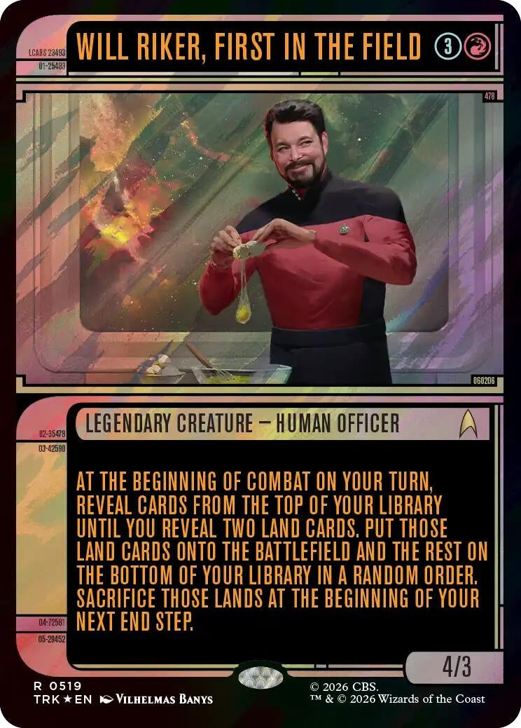 Image for Will Riker, First in the Field (Showcase) (Surge Foil) (519) (Star Trek) (TRK) - Magic: The Gathering