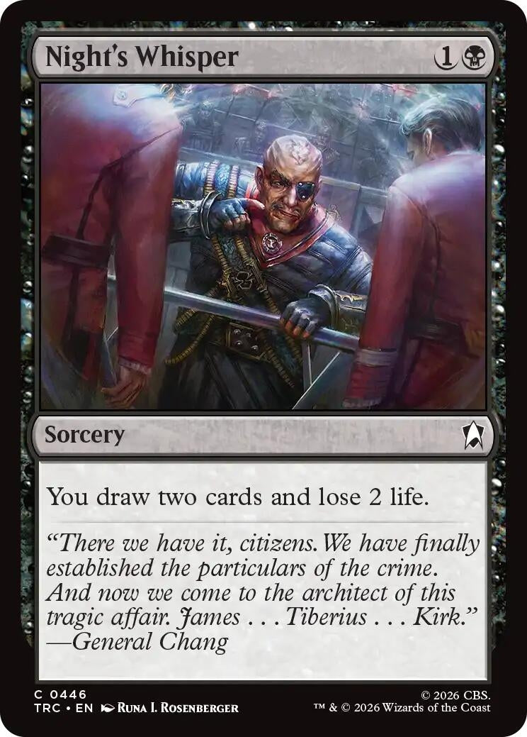 Image for Night's Whisper (Surge Foil) (Commander: Star Trek) (TRC) - Magic: The Gathering