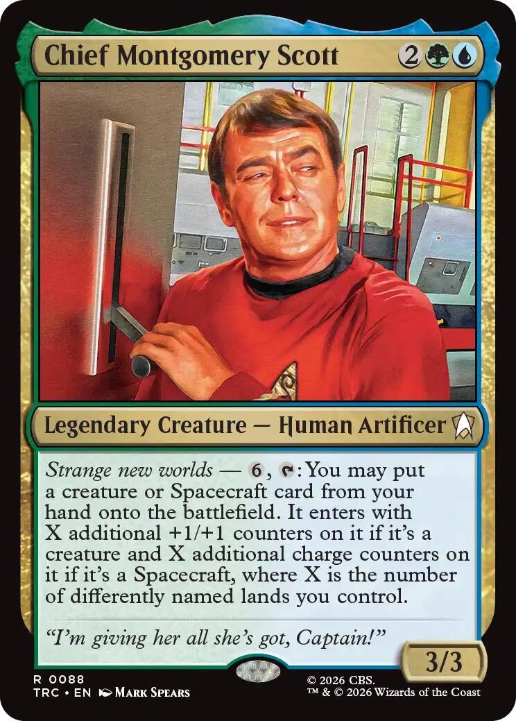 Image for Chief Montgomery Scott (Surge Foil) (88) (Commander: Star Trek) (TRC) - Magic: The Gathering