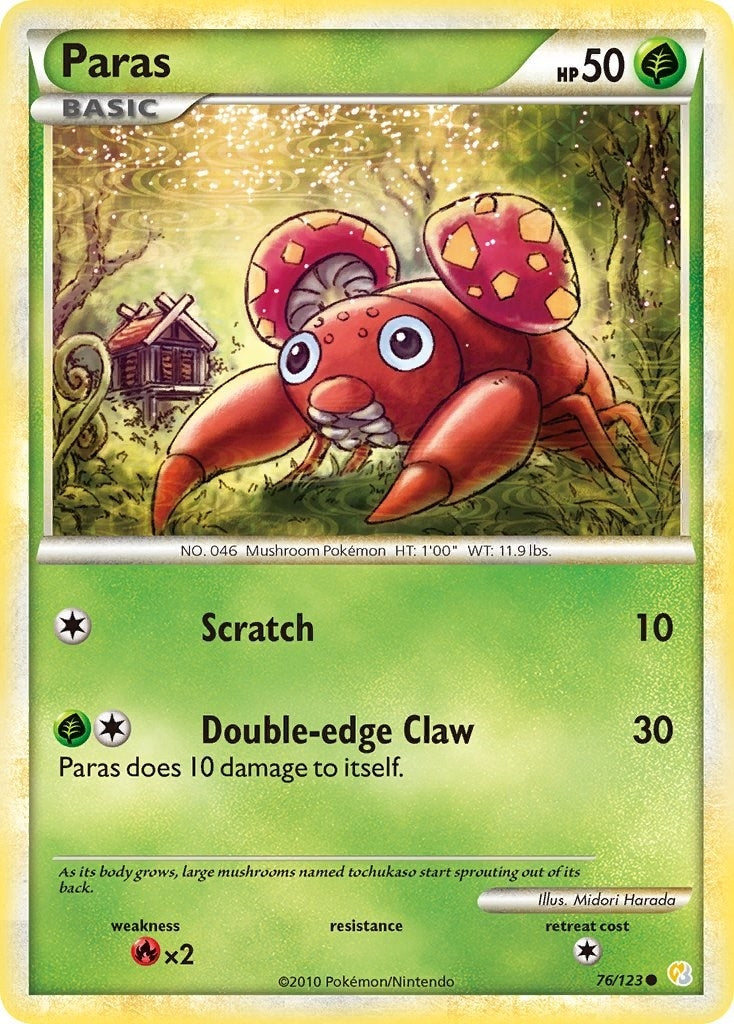 Paras (76/123) (HeartGold SoulSilver)