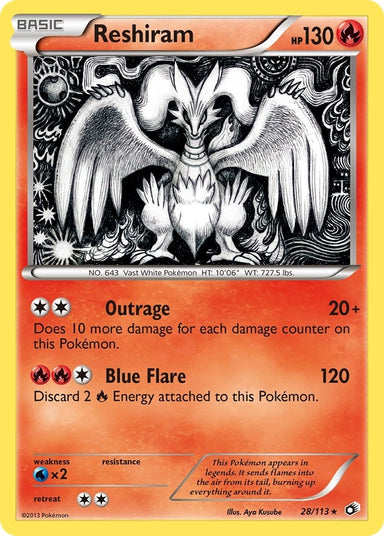 Image for Reshiram (28/113) (Legendary Treasures) (LTR) - Pokemon