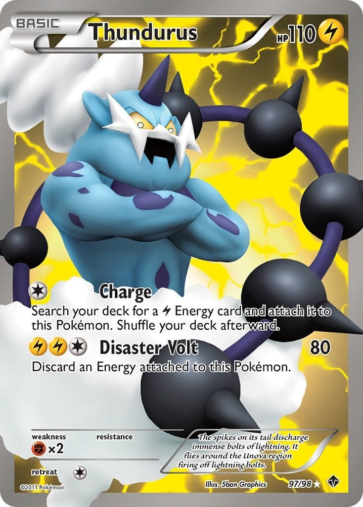 Thundurus (97 Full Art) (97/98) (Emerging Powers)
