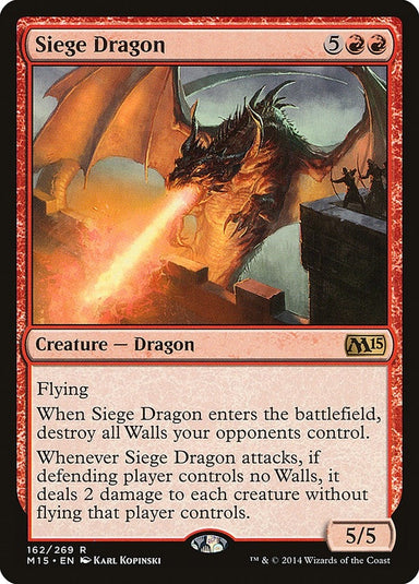 Image for Siege Dragon (162) (Magic 2015 (M15)) - Magic: The Gathering