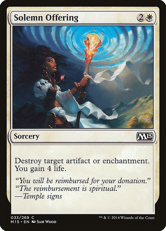 Image for Solemn Offering (33) (Magic 2015 (M15)) - Magic: The Gathering