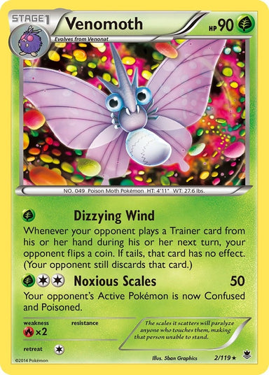 Image for Venomoth (2/119) (XY - Phantom Forces) - Pokemon