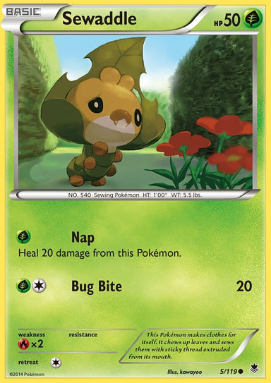 Image for Sewaddle (5/119) (XY - Phantom Forces) - Pokemon