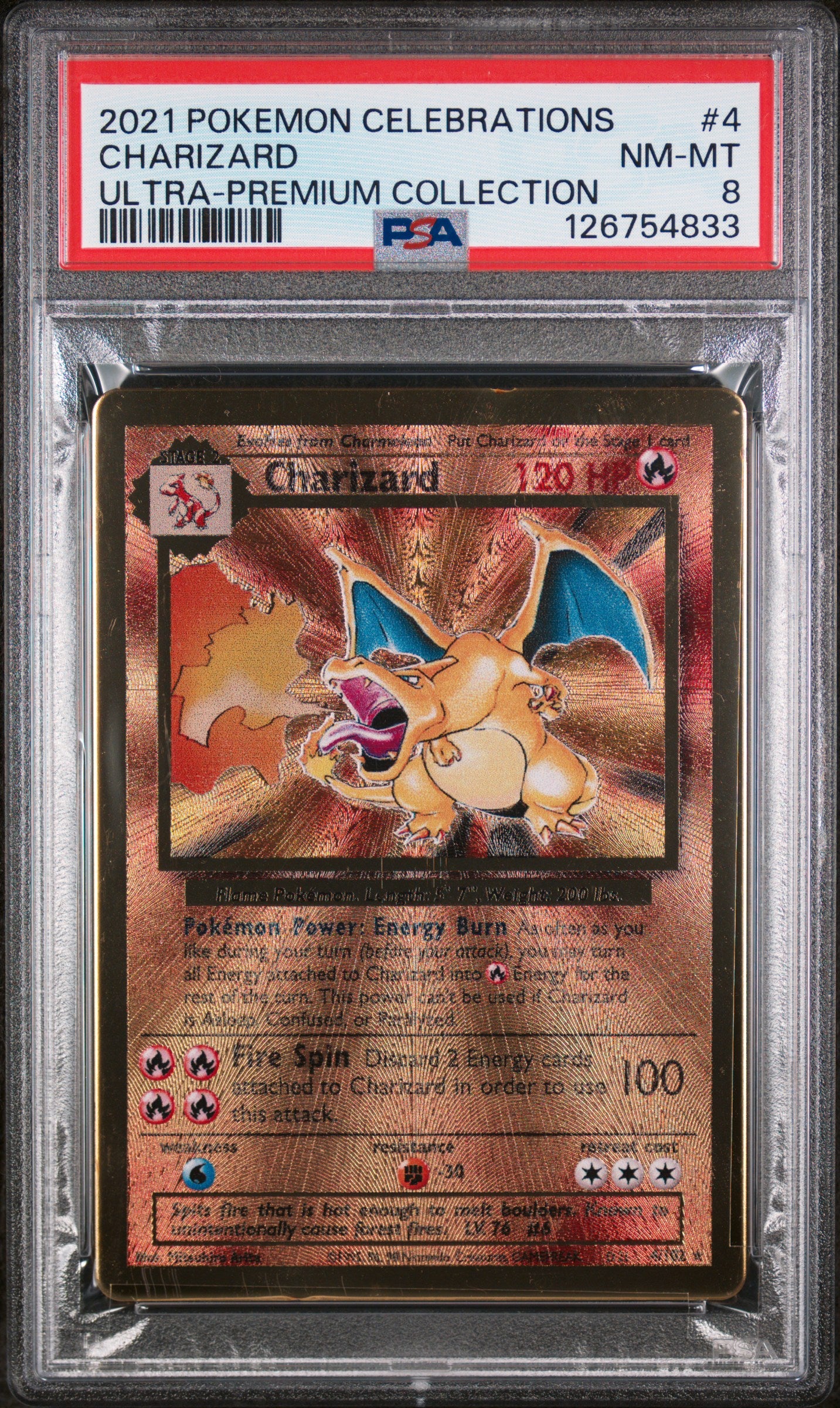 CHARIZARD METAL - PSA 8
