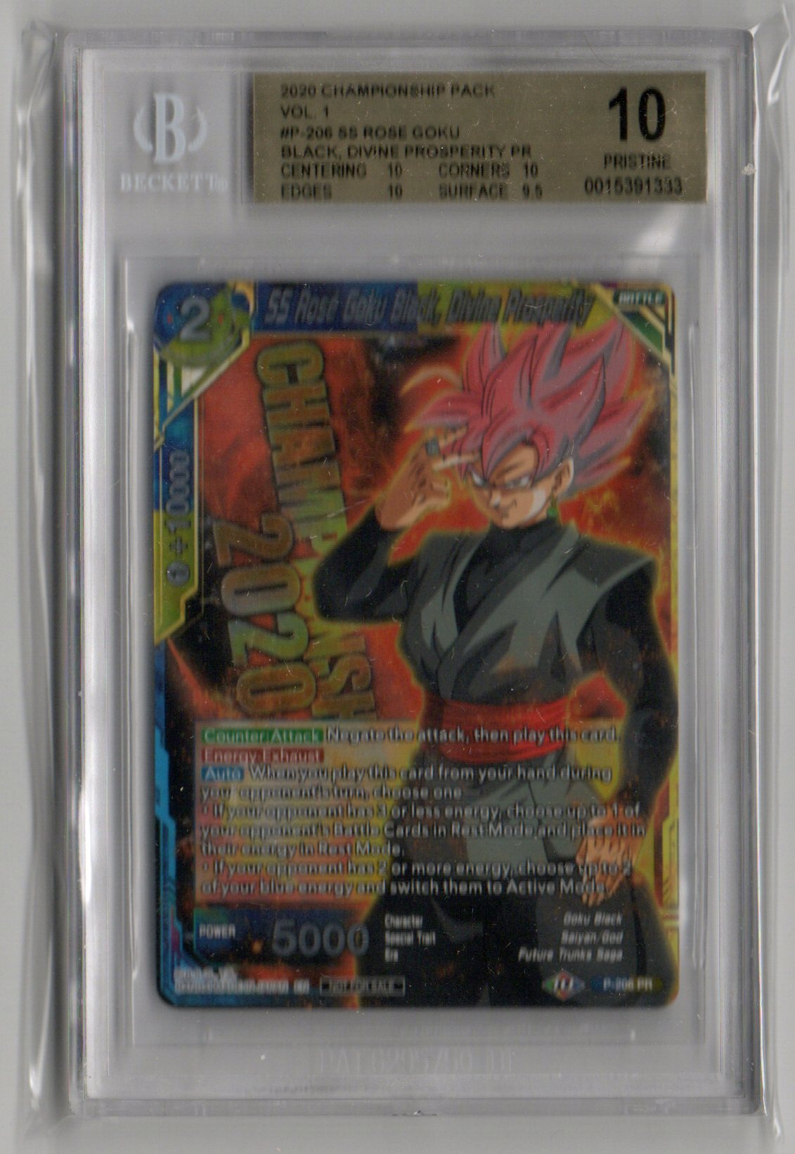 SS Rose Goku Black, Divine Prosperity Foil Promo - P-206 - Beckett 10