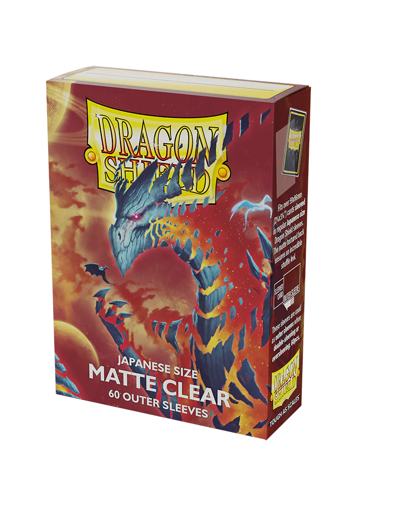 Sleeves - Dragon Shield - Box 60 - Outer Sleeves Matte Clear (Yu-Gi-Oh Sized)