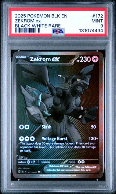 ZEKROM ex BLACK WHITE RARE 2025 POKEMON BLK EN-BLACK BOLT PSA MINT 9