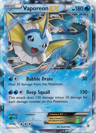 Vaporeon EX - 24/83 - Ultra Rare