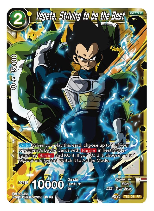 Vegeta, Striving to be the best TB3-051 RE