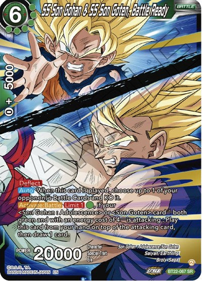 SS Son Gohan & SS Son Goten, Battle Ready - BT22-067 SR