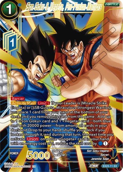 Son Goku & Vegeta, Pre-Fusion Warriors - EX23-11
