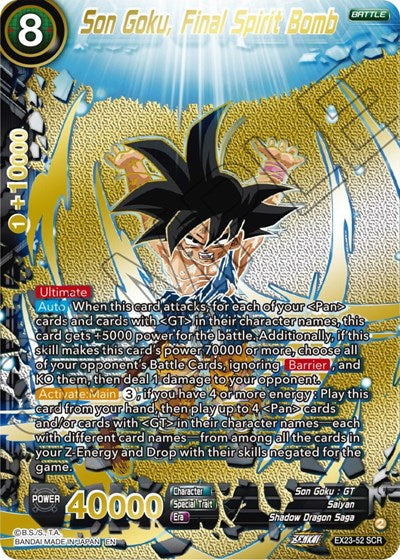 Son Goku, Final Spirit Bomb - EX23-52 - SCR