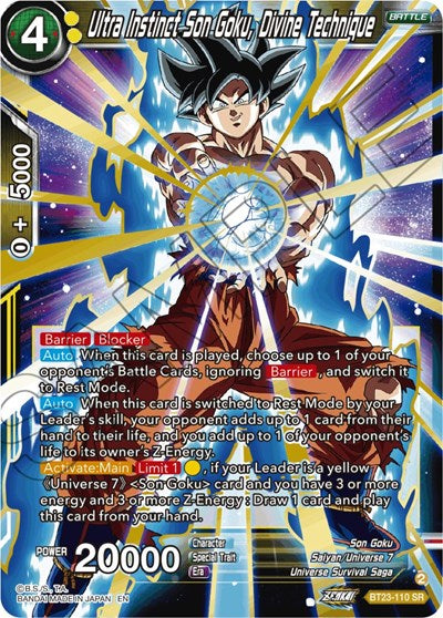 Ultra Instinct Son Goku, Divine Technique BT23-110 SR