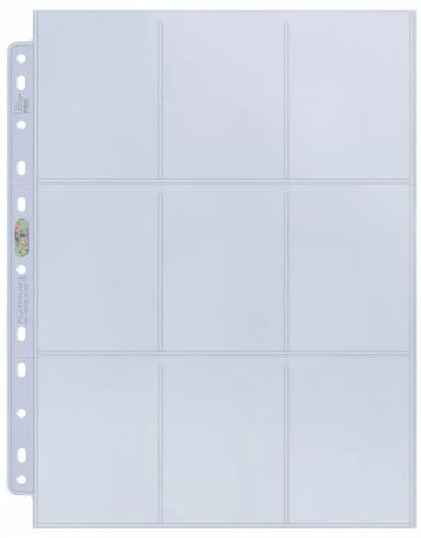 9-Pocket Silver Series Pages - Card Masters