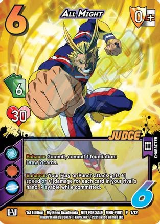 All Might (Plus Ultra Pack 1 Judge) - MHA-PU01 P 1/12 - Card Masters