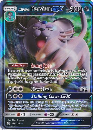 Alolan Persian GX - 129/236 - Ultra Rare - Card Masters