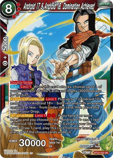 Android 17 & Android 18, Domination Achieved BT23-022 SR - Card Masters
