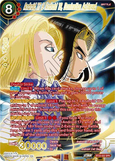 Android 17 & Android 18, Domination Achieved (SPR) BT23-022 - Card Masters