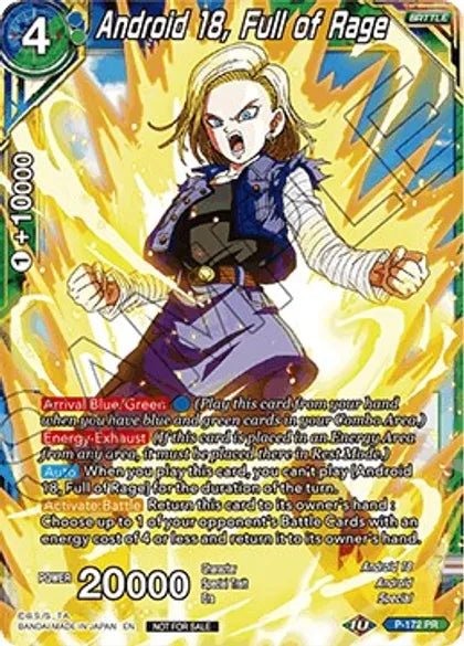 Android 18, Full of Rage - P-172 - Card Masters