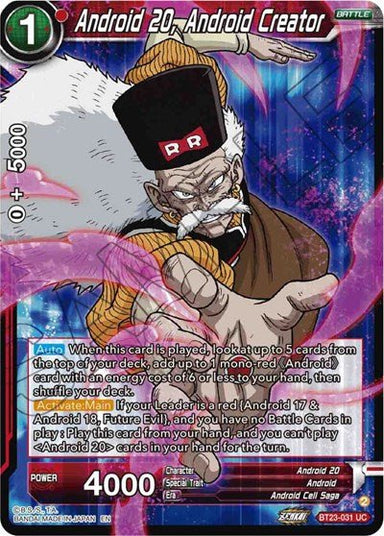 Android 20, Android Creator BT23-031 - Card Masters