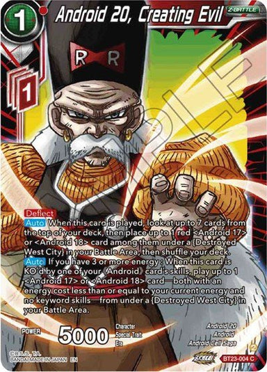 Android 20, Creating Evil BT23-004 - Card Masters