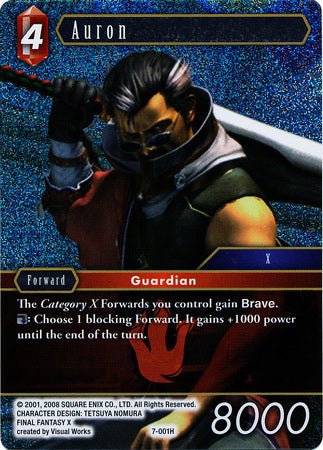 Auron - 7-001H - Hero Foil - Card Masters