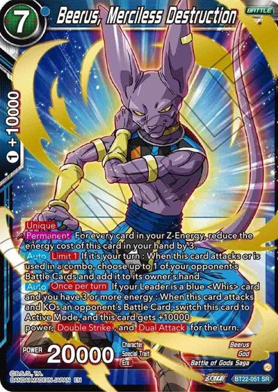 Beerus, Merciless Destruction - BT22-051 SR - Card Masters